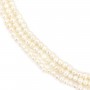 White freshwater pearl oval 3-4mm x 40 cm