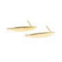 Clous d'oreille 4x24mm, plaqué par "flash" or sur laiton x 2pcs