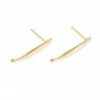 Clous d'oreilles 4x24mm, doré sur laiton x 2pcs