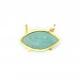 Pendentif Amazonite marquise serti argent 925 doré à l'or fin - 2 anneaux - 13x20mm x 1pc