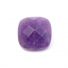 Cabochon amethyste carre facette  14mm x 1pc