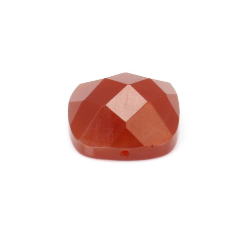 Cabochon cornaline  faceted square 14mm x 1pc