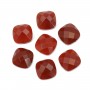 Cabochon cornaline  carre facette  14mm x 1pc