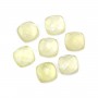Cabochon quartz lemon carre facette 10mm x 1pc