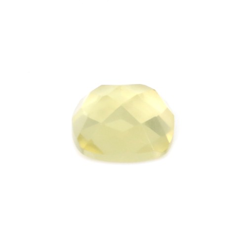 Cabochon quartz lemon carre facette 10mm x 1pc