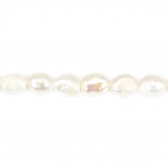 White oval freshwater pearls 7x9mm x 10pcs