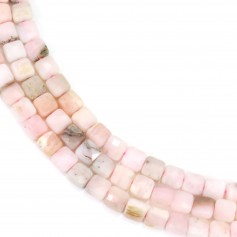 Opal pink faceted square shape 8mm x 39cm