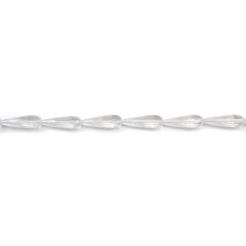 Rock crystal quartz faceted square 8mm x 40cm