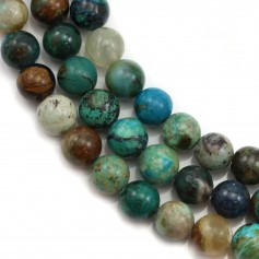 Chrysocolle, de forme ronde, de taille 8mm x 40cm