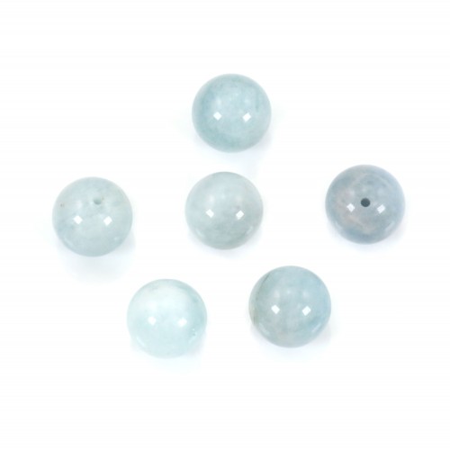 Aquamarine semi-perfurado redondo 10mm x 2pcs 