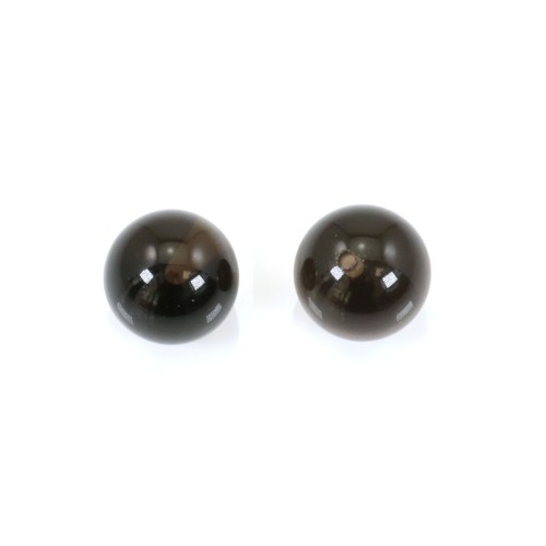 Quartzo fumado semidrilhado de um lado 10mm x 2pcs