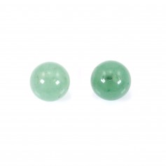 Aventurine verte, semi-percé d'un côté, ronde 6mm x 2pcs