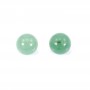 Aventurine verte, semi-percé d'un côté, ronde 6mm x 2pcs
