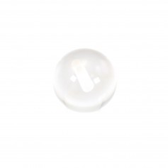 Cristal de roche semi-percé rond 8mm  x 2pcs