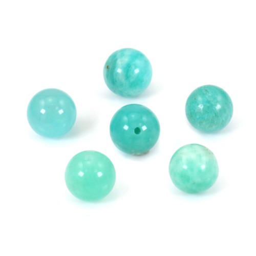 Amazonite, half drilled, round 6mm x 2pcs