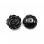 Cabochon agate noir  fleur  15mm x 1pc