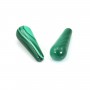 Malachite goutte semi-percé d'un coté 6x16mm x 2pcs