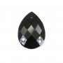 Agate noir goutte facette 13x18mm x1pc
