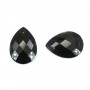 Agate noir goutte facette 13x18mm x1pc