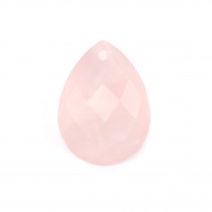 Quartz rose, en forme de goutte facetté 13 * 18mm x 1pc
