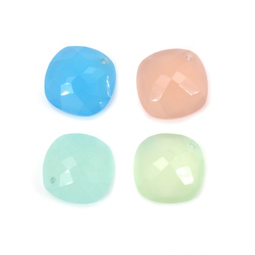 Pendant Chalcedony Faceted 16x16mm x 1pc