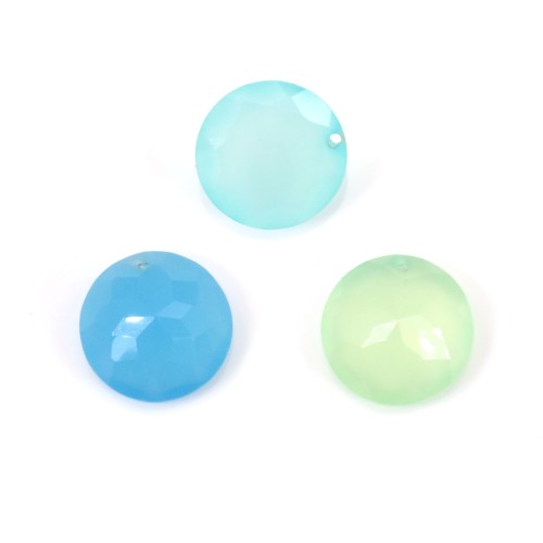 Pendant Chalcedony Faceted 16x16mm x 1pc