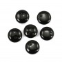 Pendentif d'agate noire, de forme ronde plate, 8mm x 4pcs