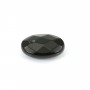 Pendentif agate noir ovale facette 10x14mm x 1pc