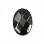 Pendentif agate noir ovale facette 10x14mm x 1pc