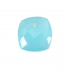 Pendentif calcédoine bleu facette 10mm x 1pc