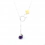 Necklace amethyste and yellow shell  with chaine sterling silver 925