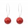 Boucle d'oreille argent 925 Corail éponge 14mm x 2pcs 