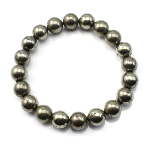 Bracelet pyrite round  10mm 