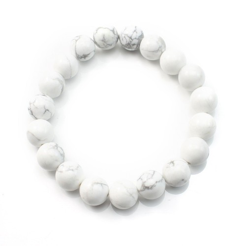 Bracelet howlite ronde 10mm