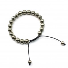 Bracelet Pyrite round  8mm 