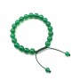 Bracelet green agate round  8mm 