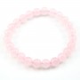 Bracelet Saliy Quartz Rose Boule Ronde 8 MM