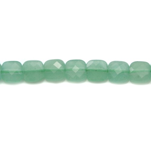 Aventurine faceted square 6mm x 40cm