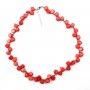 COLLIER SIMPLE BAMBOO DE MER ROUGE ROND PLAT