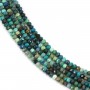 Azurite chrysocolla redonda facetada 3x4mm x 40cm