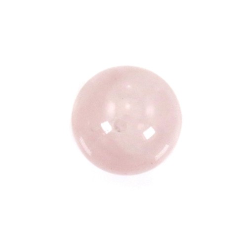 Quartzo Rosa, semi-perfurado de um lado, redondo 6mm x 4pcs