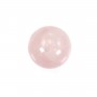 Quartz rose, semi-percé d'un côté, ronde 6mm x 4pcs