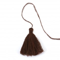 Pompon en coton marron 30mm x 1pc