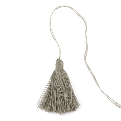 Pompon en coton gris 30mm x 1pc
