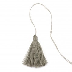 Pompon en coton gris 30mm x 1pc
