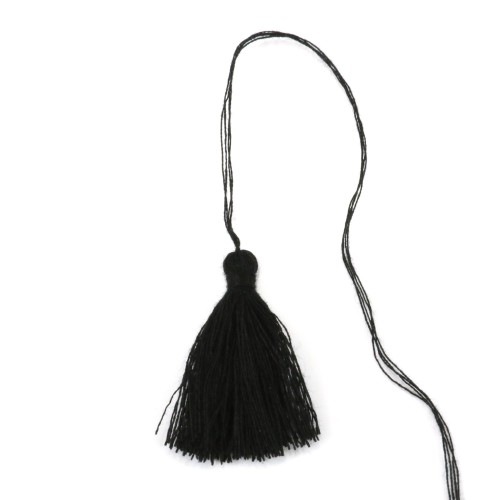 Black pompon in cotton 30mm x 1pc