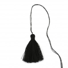 Pompon en coton noir 30mm x 1pc