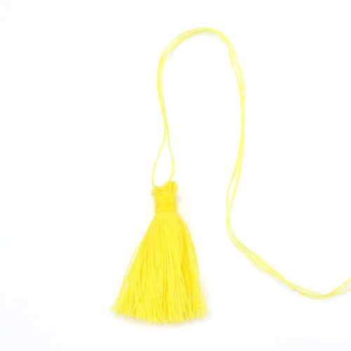 Pompon en coton jaune 30mm x 1pc