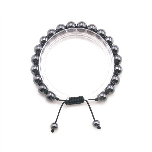Bracelet Hematite boule rond 8mm 