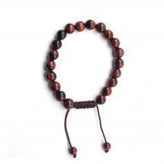 Bracelet Oeil de faucon boule rond 8mm 